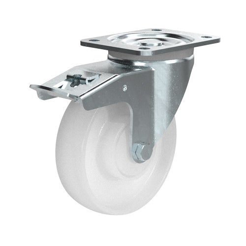 Braked castor 160 mm, total stop brake, PA6-wheel 1