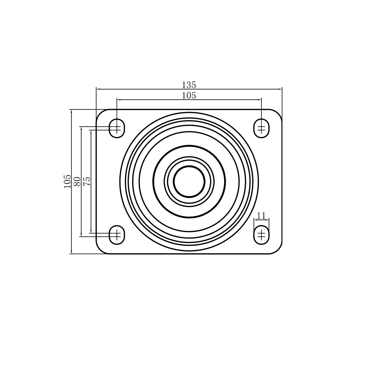 skizzieren Lenkrolle 160 mm, elastisch Gummi-Laufbelag