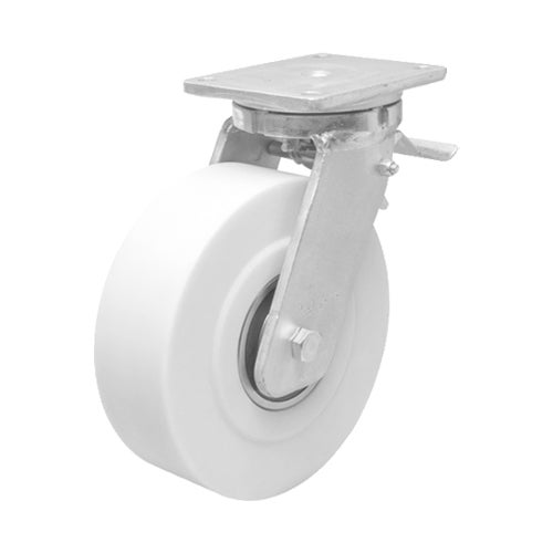 Braked castor 250 mm, total stop brake, PA6G-wheel