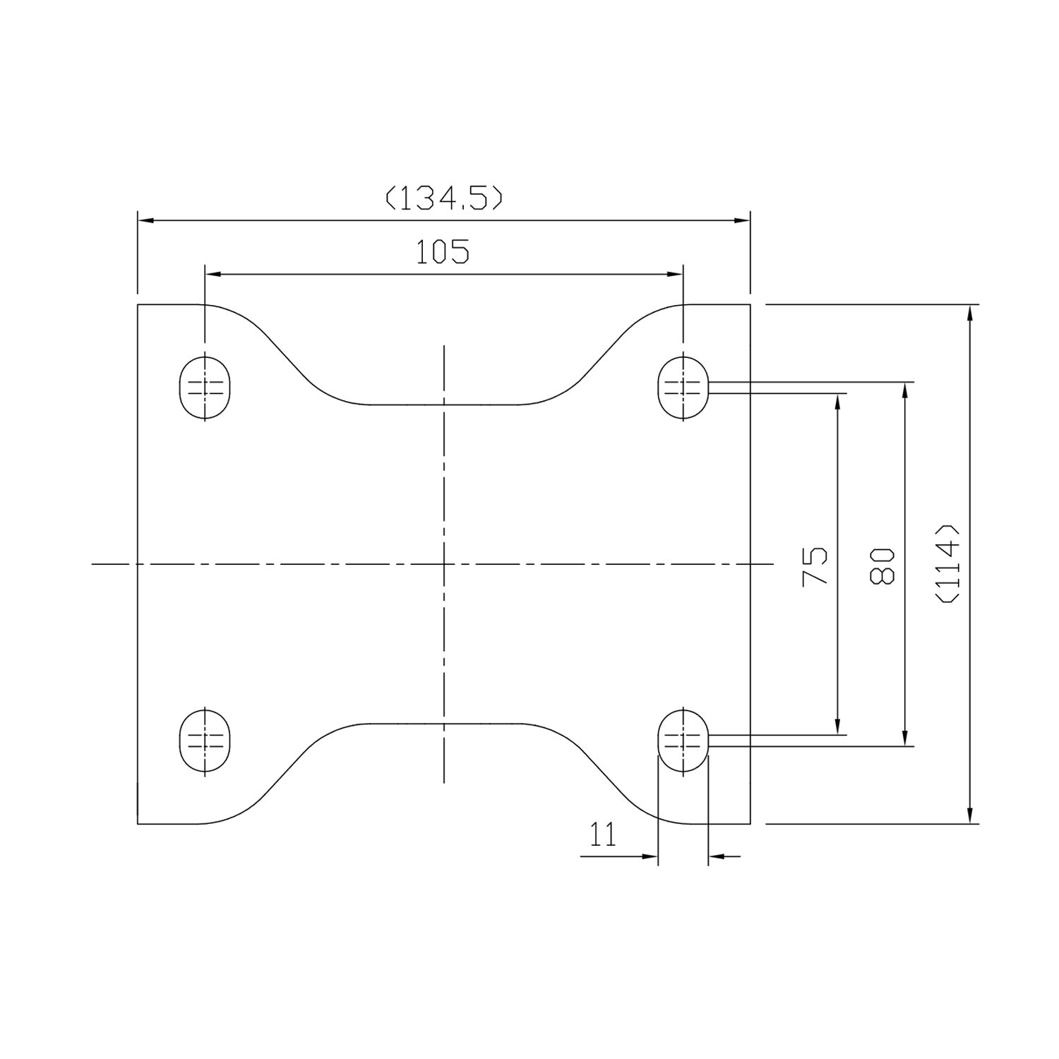 skica Fiksni točak 160 mm PA6 točak