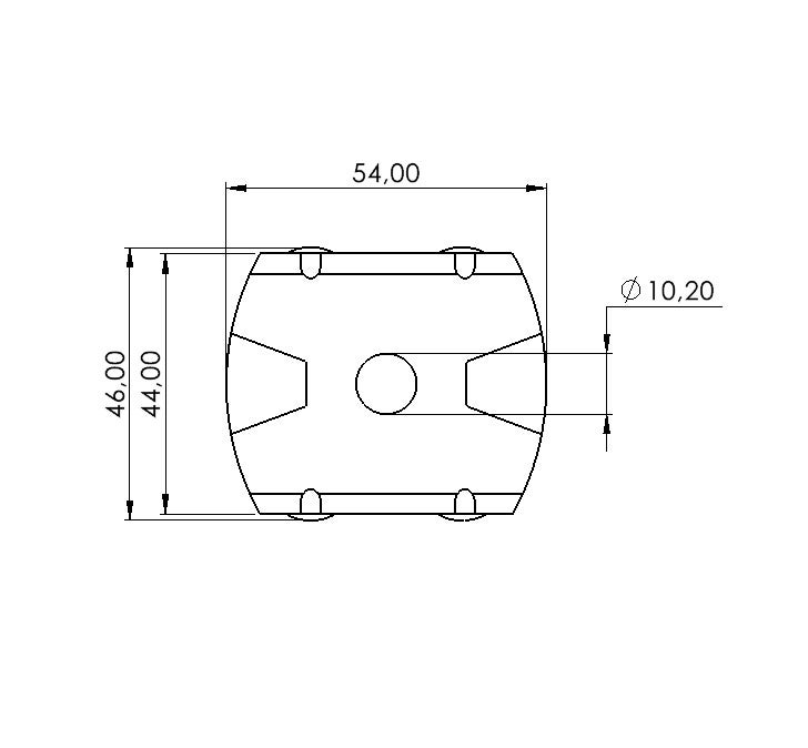 sketch Fixed bracket 75 mm