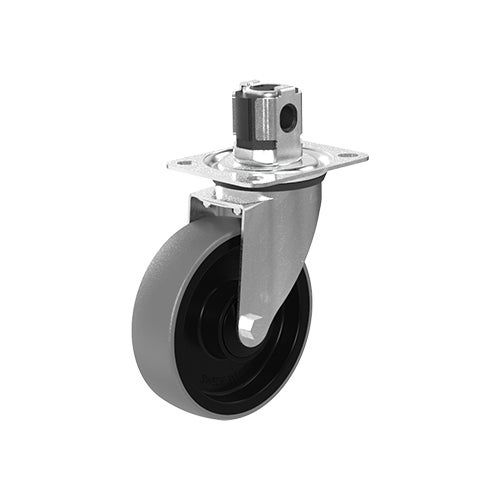 Braked castor 125 mm, central brake, TPU-tyre 1