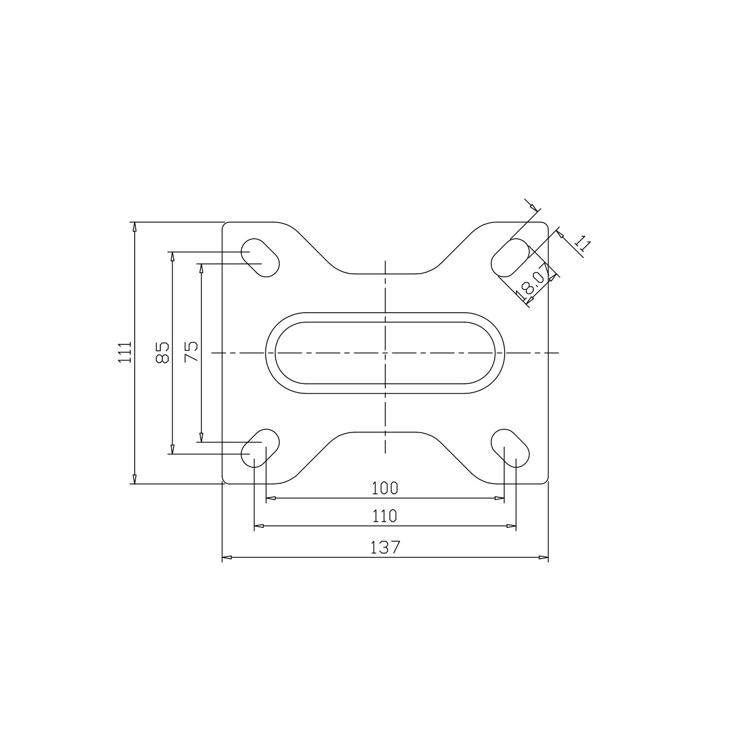 skizzieren Gabel 200 mm