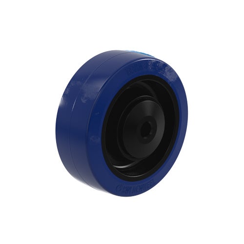 Hjul 100 mm, Gjuten PU-bana på PA6 nav. Blå/Svart