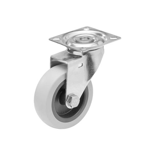 Swivel castor 75 mm, TPE-tyre, stainless  1