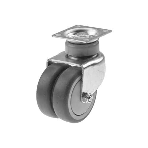 Swivel castor twin-wheel 75 mm, TPE-tyre 1
