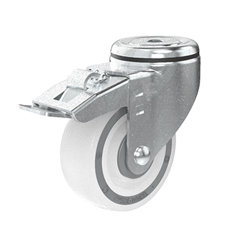Braked castor 100 mm, total stop brake, PP-wheel 1