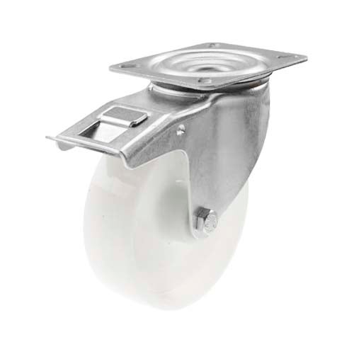 Braked castor 160 mm, total stop brake, PA6-wheel 1