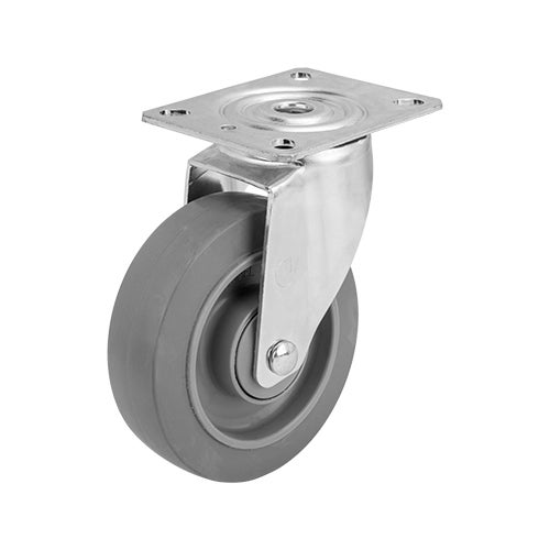 Swivel castor 125 mm, elastic rubber-tyre 1