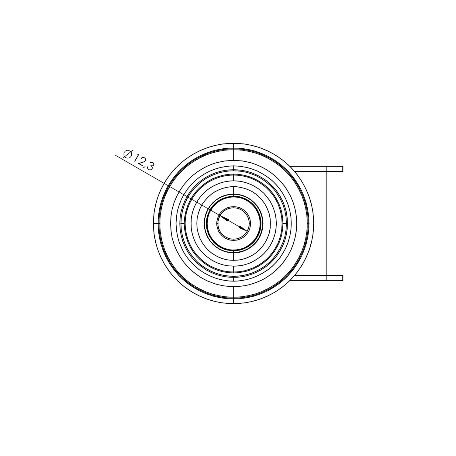 sketch Swivel bracket 100 mm, stainless