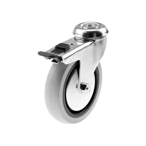 Swivel castor 100 mm, TPE-tyre, total stop brake,  1