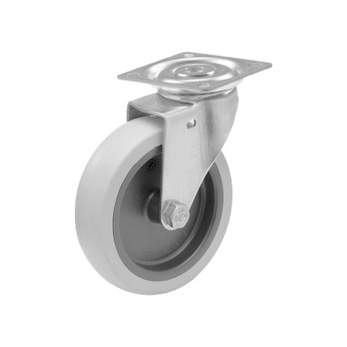 Swivel castor 100 mm, TPE-tyre, stainless 1